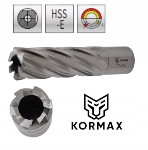 Frez trepanacyjny 24mm x 50mm wiertło rurowe M2AL 24x50 Weldon Kormax