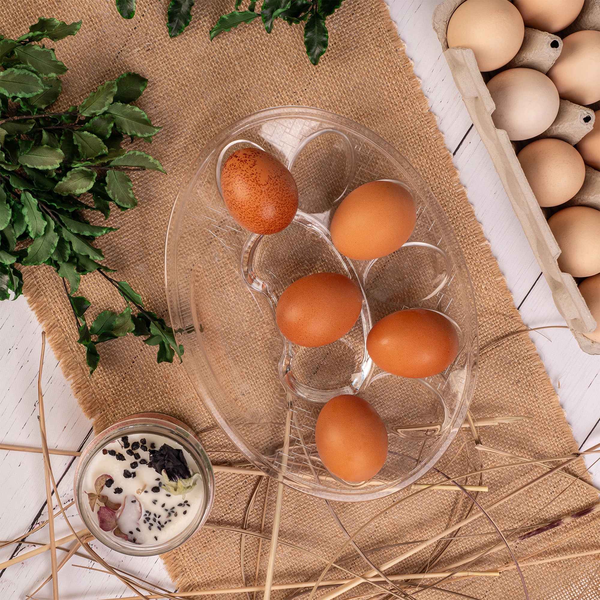 TALERZ TALERZYK NA JAJKA PÓŁMISEK SZKLANY DO 10 JAJ PODSTAWKA ŚWIĘTA Liczba sztuk 1 szt.