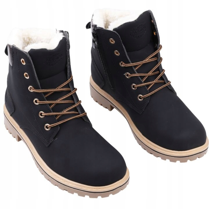 

Trapery damskie zimowe śniegowce ocieplane czarne