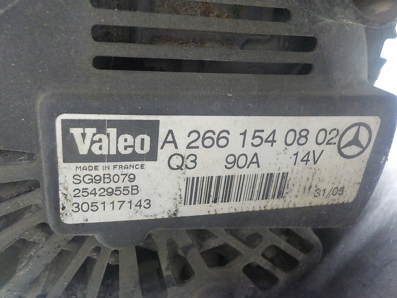 MERCEDES-BENZ W169 alternator A2661540802