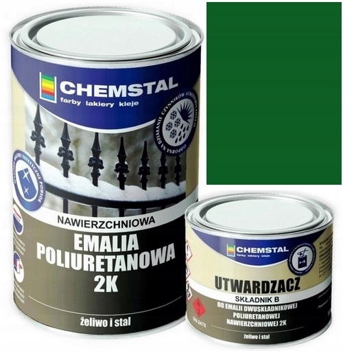 Chemstal Emalia Poliuretanowa 2K Do Metalu Zielony Liściasty Ral 6002 6L
