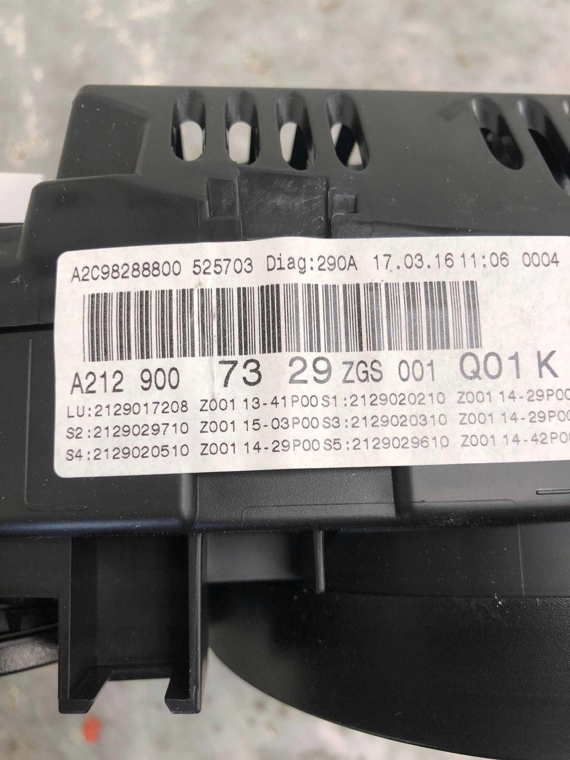 dials dials MERCEDES W212 A2129007329 UK