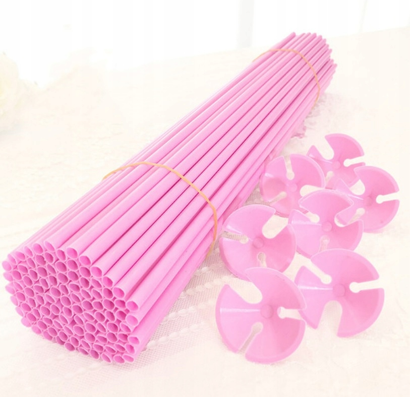 PATYKI DO BALONÓW RÓŻOWE PATYCZKI 100 sztuk