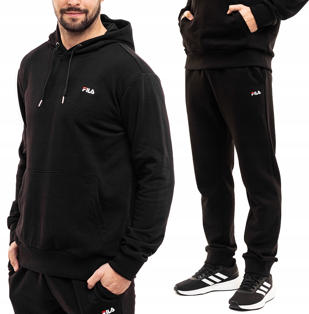 Teplákovka Pánský sportovní komplet Fila mikina s kapucí Kalhoty Černá vel L