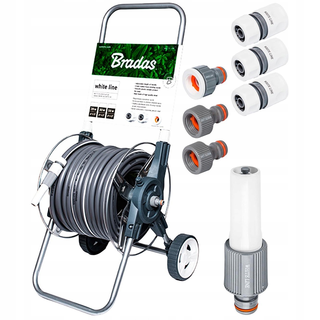 Sada s vozíkom na hadicu Bradas WL-W2K20 White Silver Plus 1/2''-20m