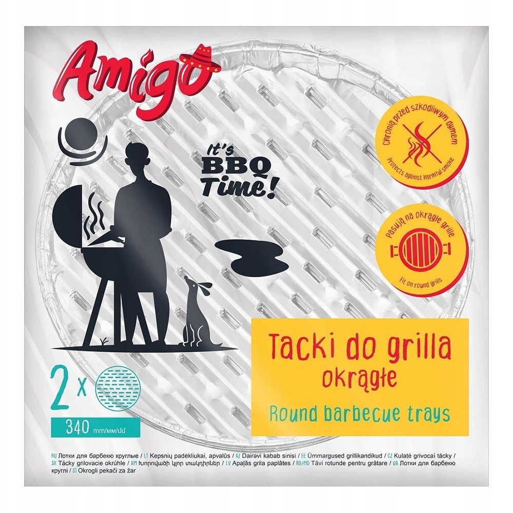 

Tacki Do Grila Okrągłe 34 CM 2 Sztuki Amigo