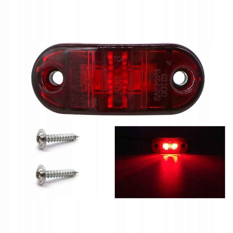 

Lampa obrysowa 2 Led 12-24V Czerwona