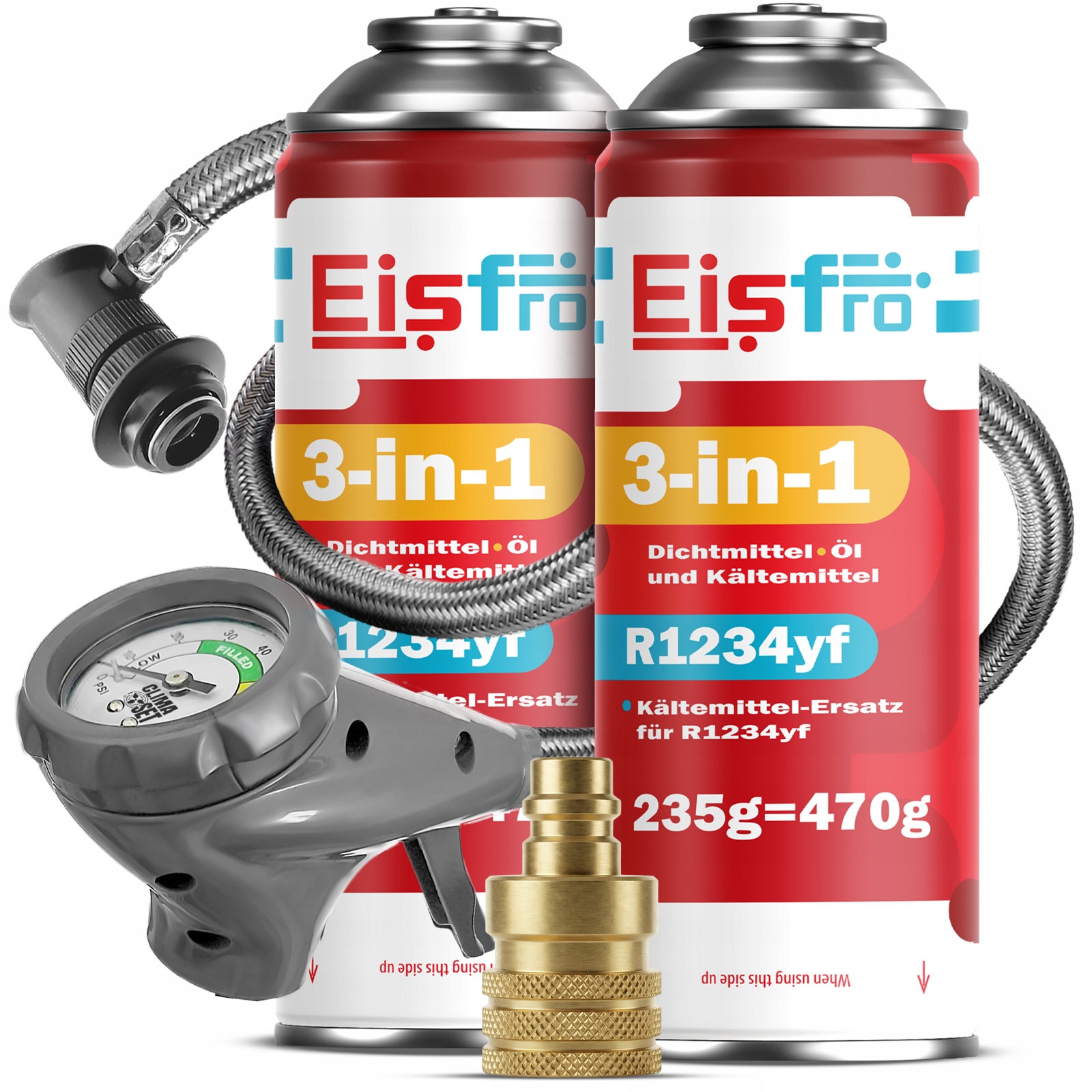 2x Gaz Klimatizace R1234yf chladivo 3v1 Vypouštěcí Kabel Adaptér