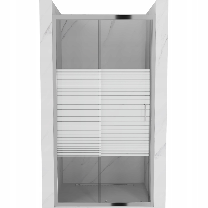 Mexen Apia rozsouvací sprchové dveře 100 cm, Pruhy, Chromovaná 845-100-00