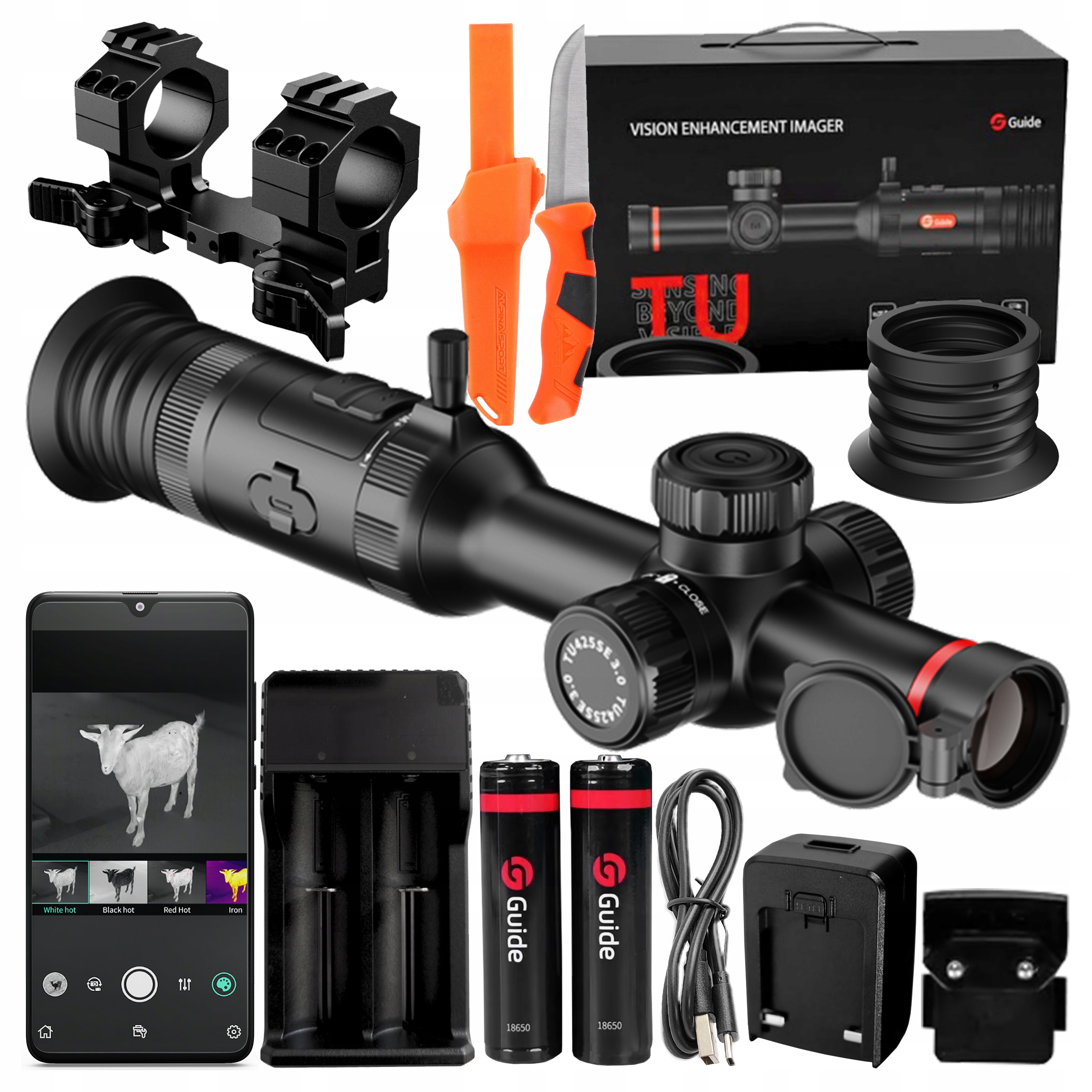 Celownik Luneta Termowizyjna Guide TU425SE 3.0 Termowizor Baterie +montaż