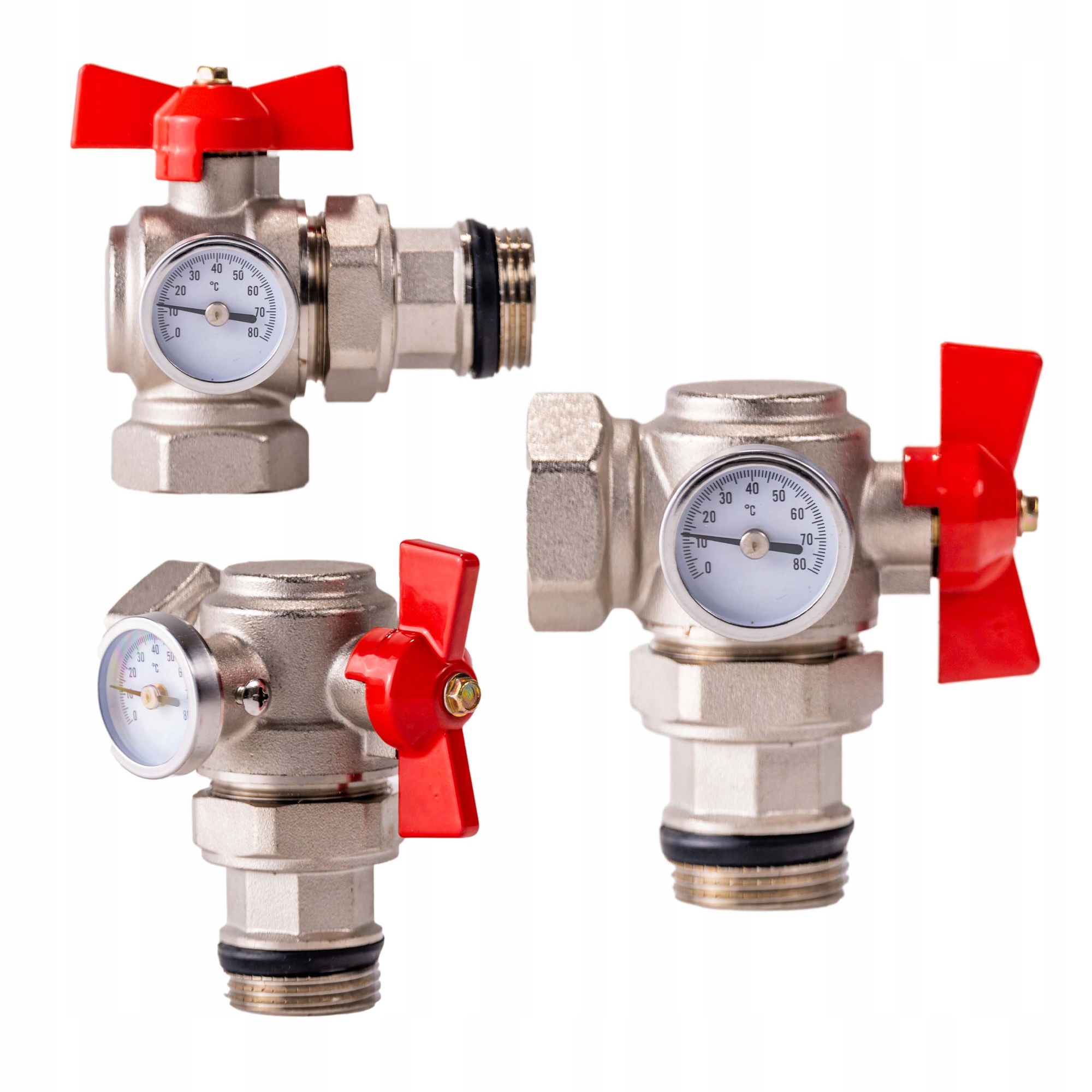  Der Kugelhahn 1 mit Thermometer und Verschraubung