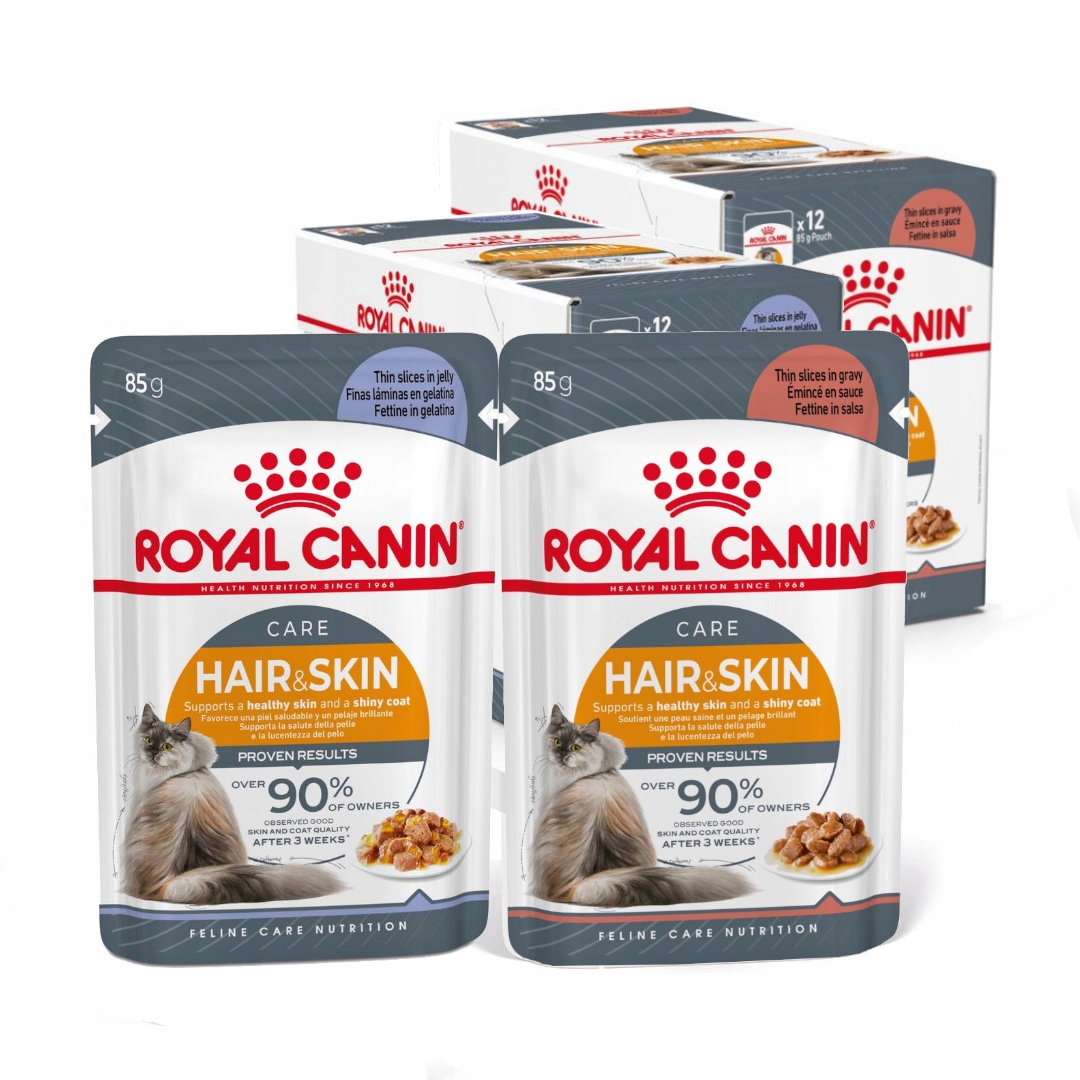 Levně Royal Canin Hair & Skin v omáčce a želé 24x85 g Mokré Krmivo Pro Kočky