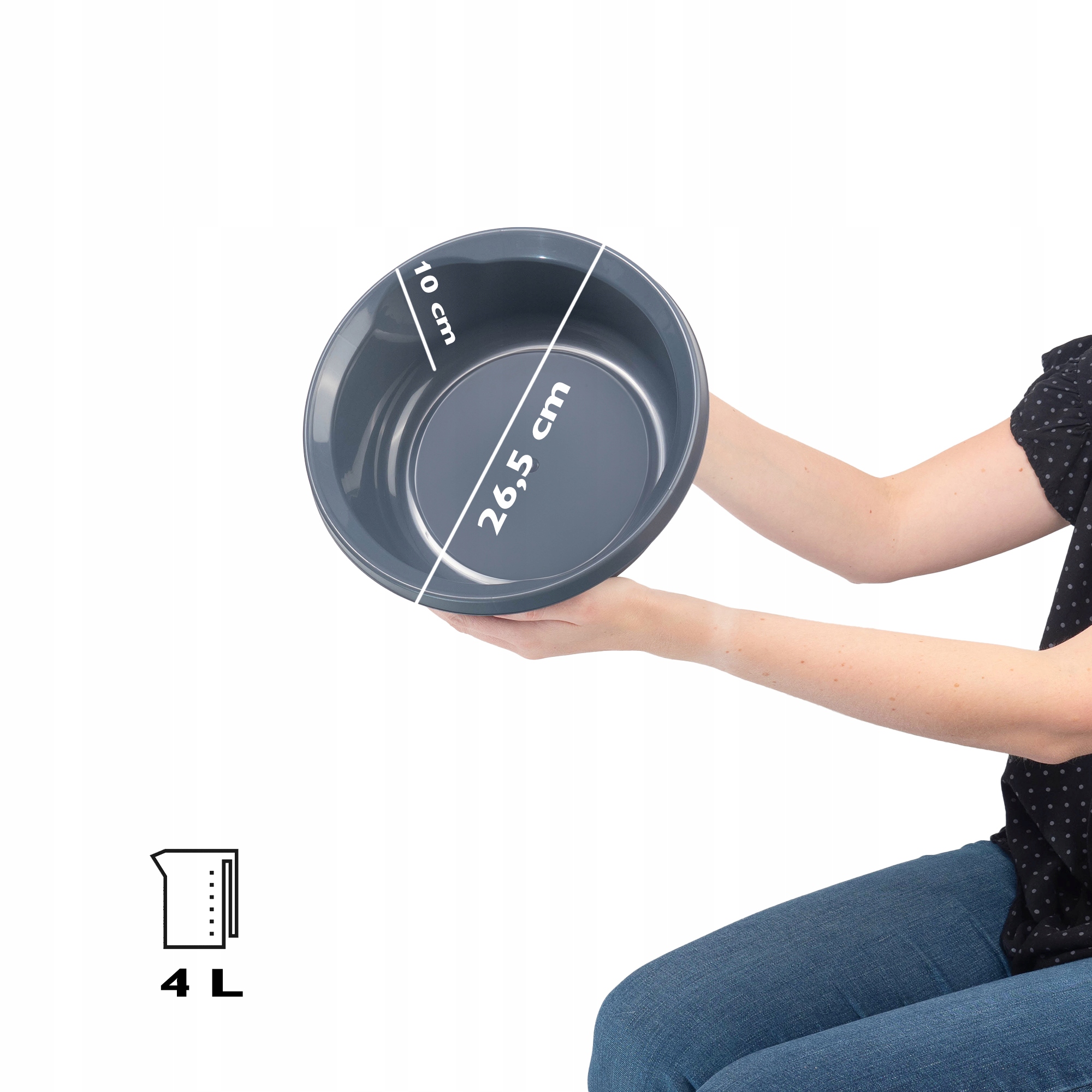 MISKA PLASTIKOWA 4L MIEDNICA CIEMNOSZARA Kod producenta K9430