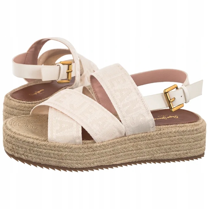 Dámské sandály na platformě Pepe Jeans Lyla PLS900013 Bílé