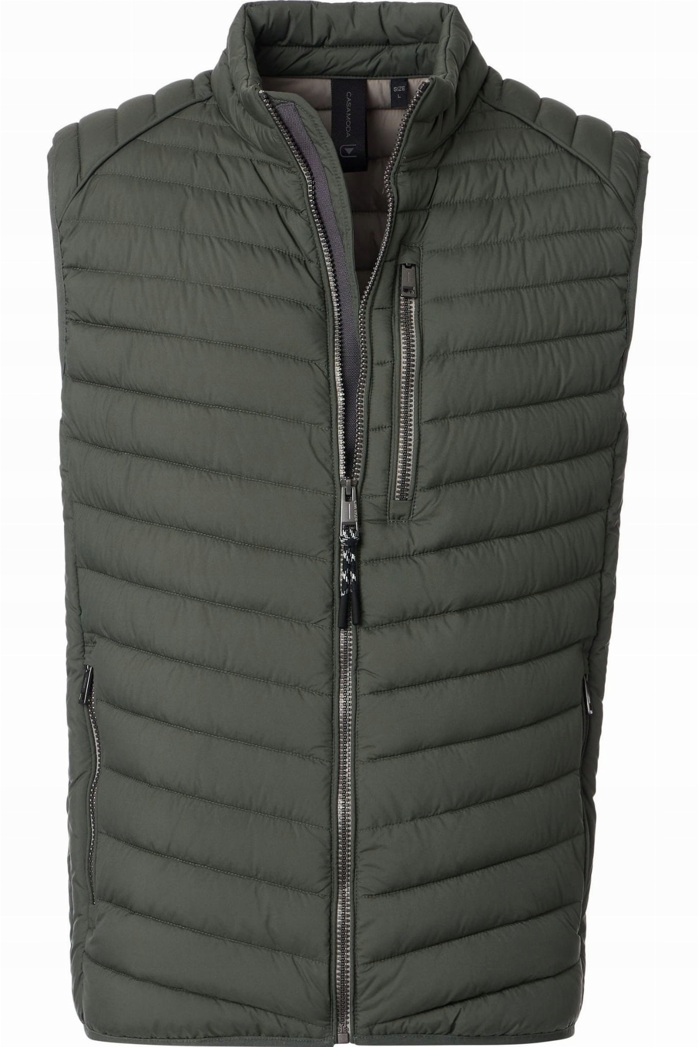 Velká prošívaná pánská vesta Sorona Aura Olivová Casamoda 5XL