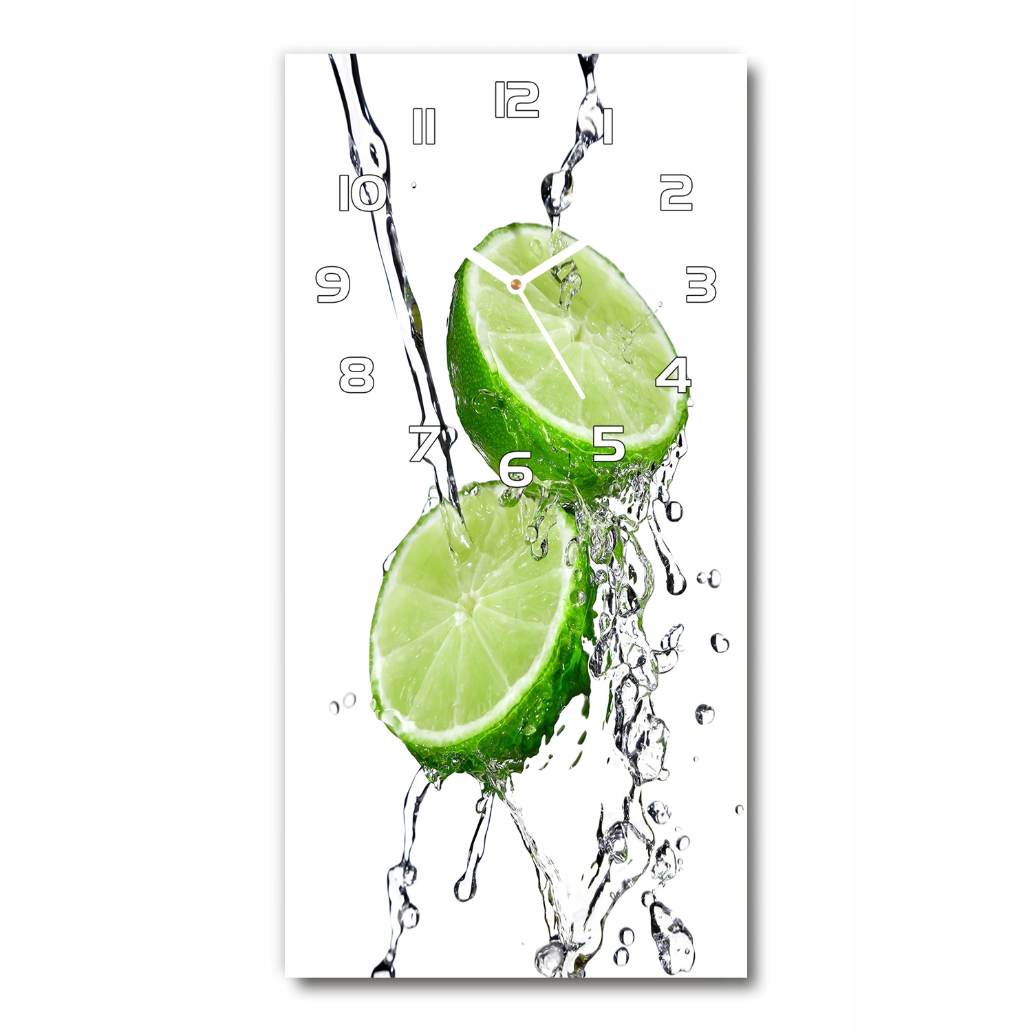 

Nowoczesny pionowy szklany zegar Limonka 30x60 cm