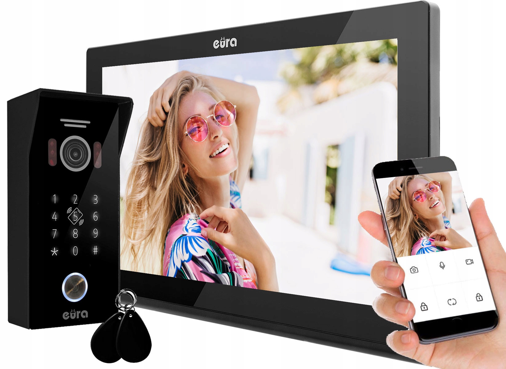 wideodomofon videodomofon 10" TUYA szyfr RFiD