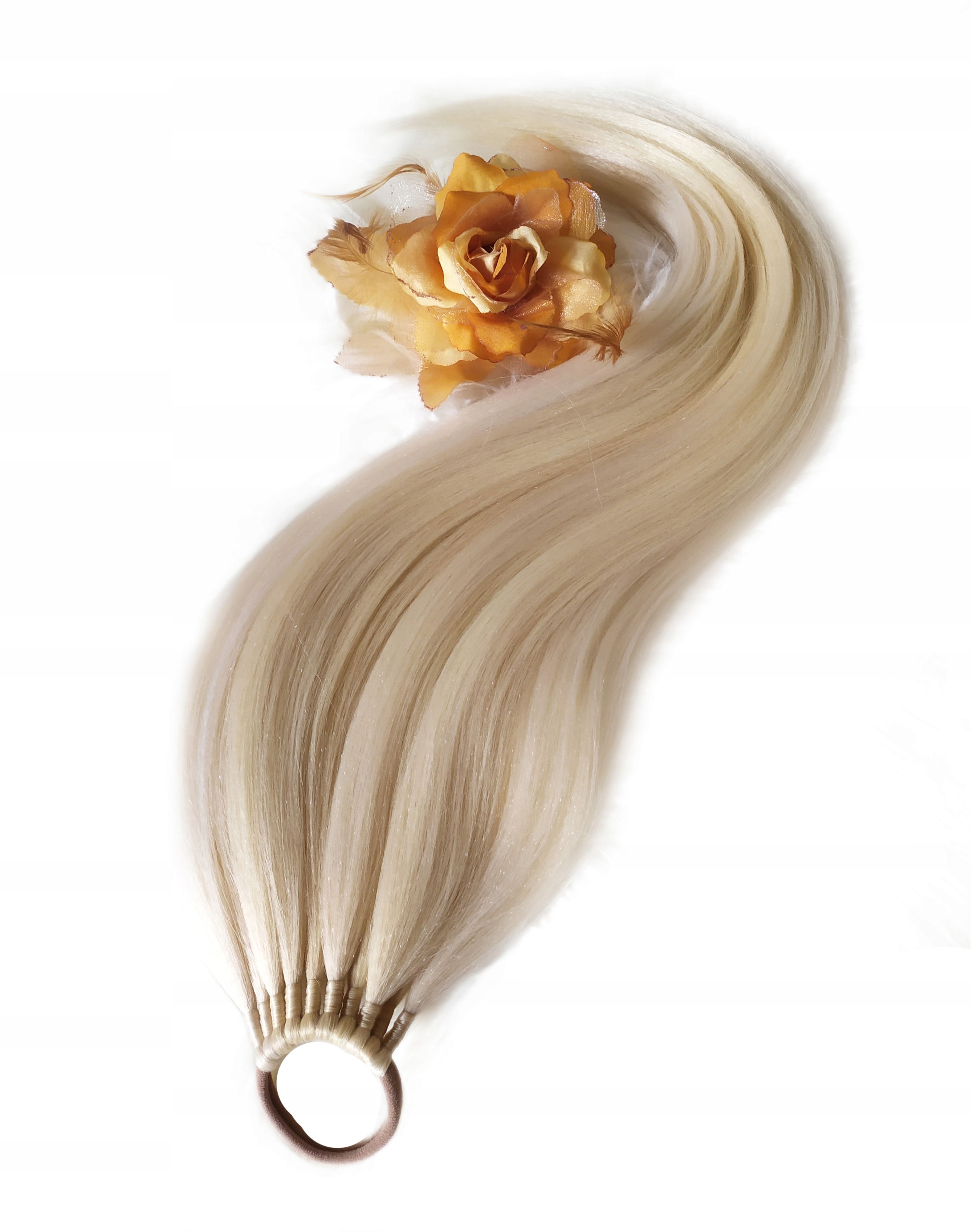 Kucyk Doczepiany Na Gumce, Treska, jasny blond, Promienna Blondynka, 40cm