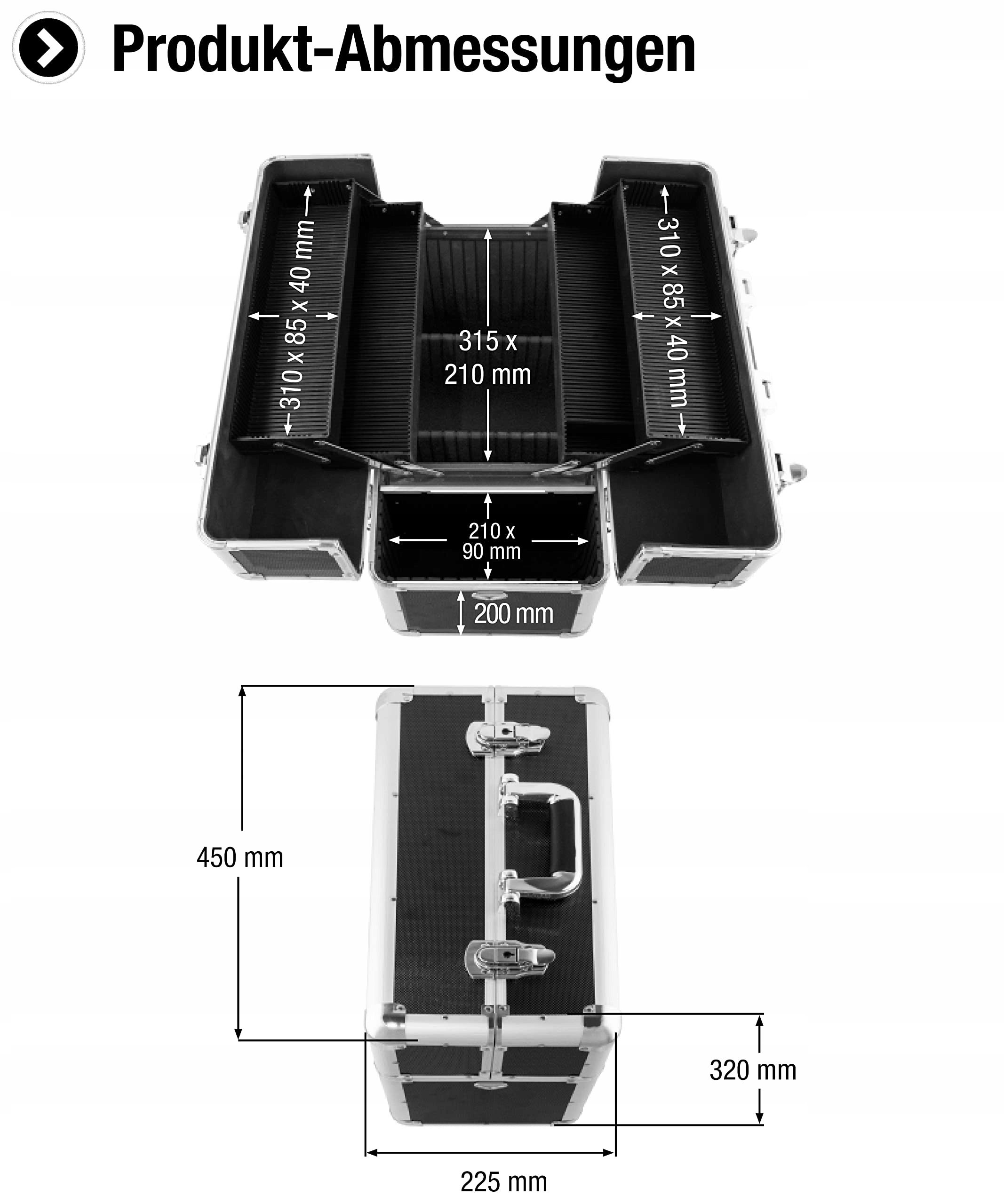 MEISTER Walizka 450x320x225mm Dużo Miejsca Zamykanie Na Klucz — miniatura 3