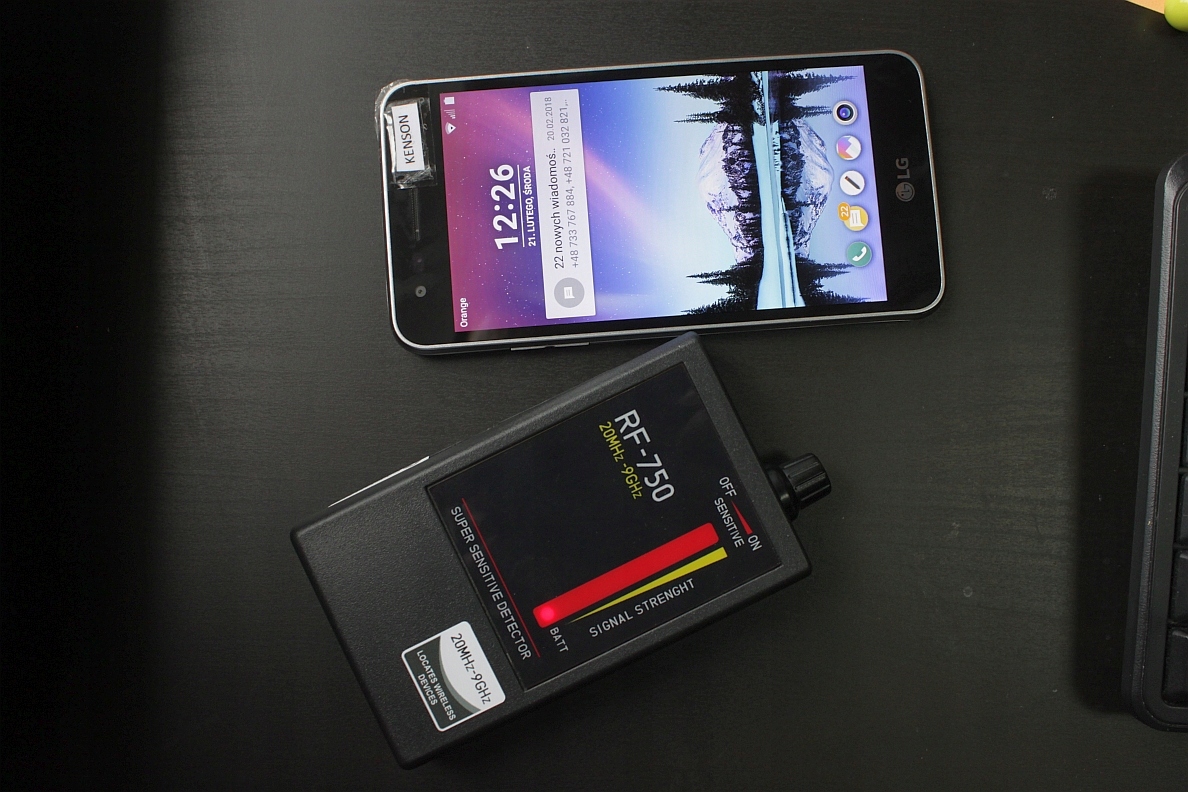 WYKRYWACZ PODSŁUCHÓW GSM GPS KAMER WIFI PODSŁUCHU Model RF-750