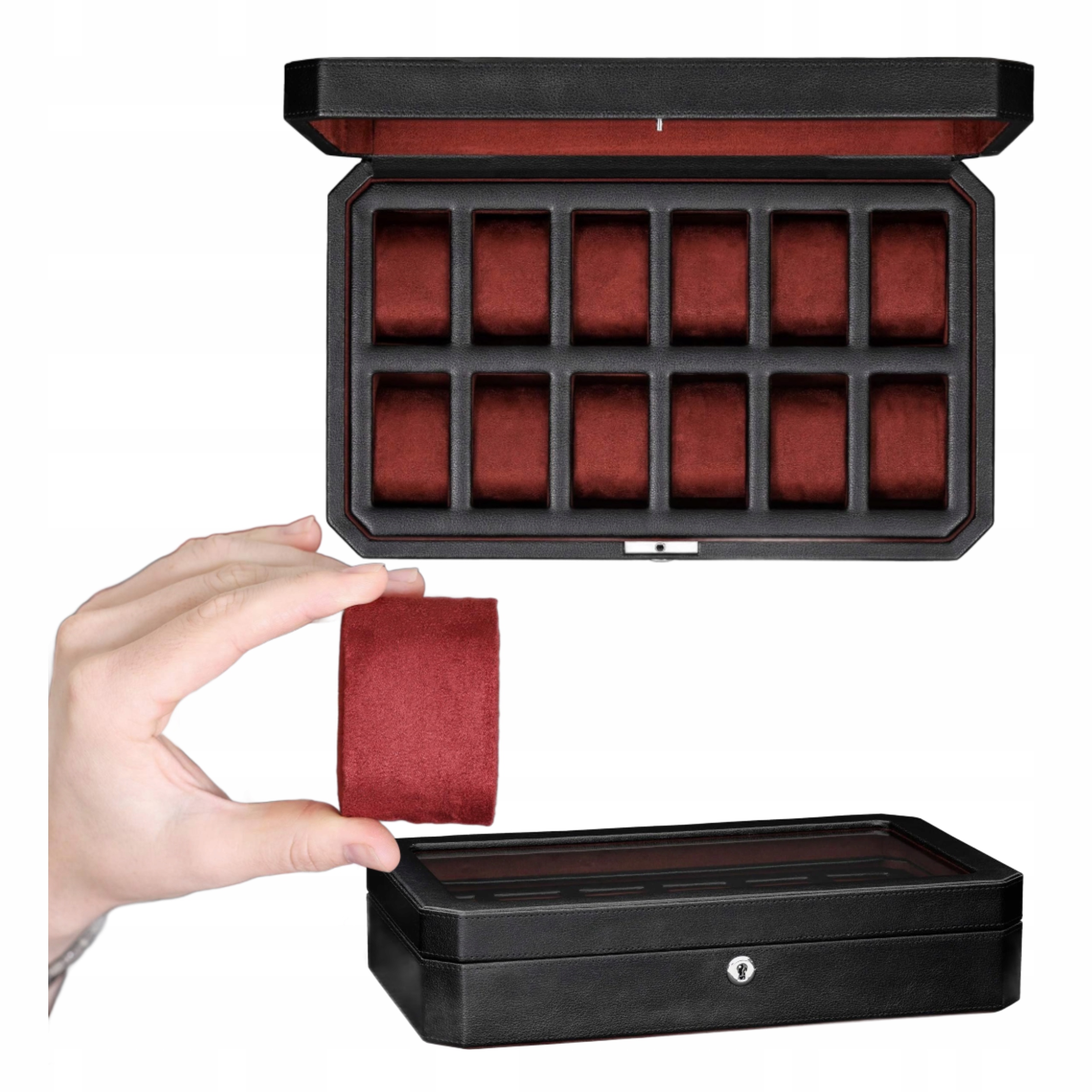 Organizér na hodinky 12 Krabička na hodinky Pouzdro Škatulka Kožená Meskie