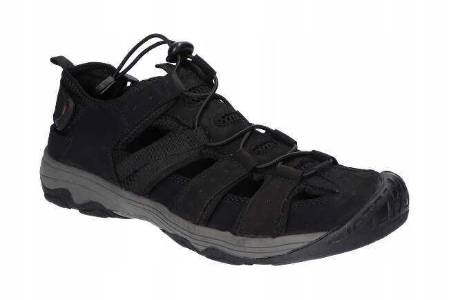 

American CY52 Klapki Sandały Pełne Skóra Black 42