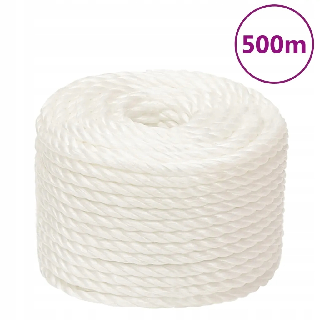 Pracovní lano bílé 10 mm 500 m polypropylen Bílá 153054