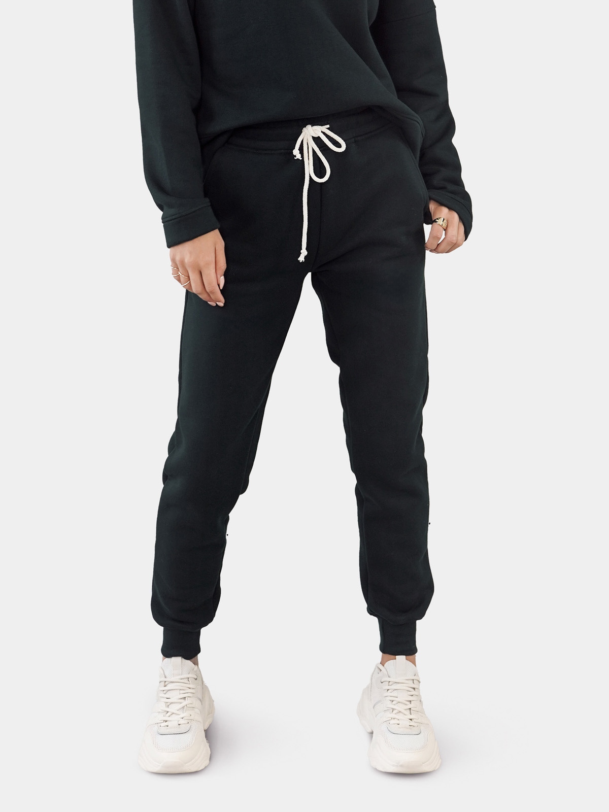 Pohodlné kalhoty dámské tepláky Edoti PLR275 černé velikost Xxs