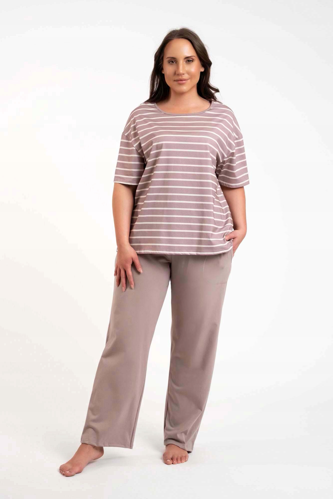 Pyžamo Betty s potiskem cappuccino/cappuccino XXL Italian Fashion