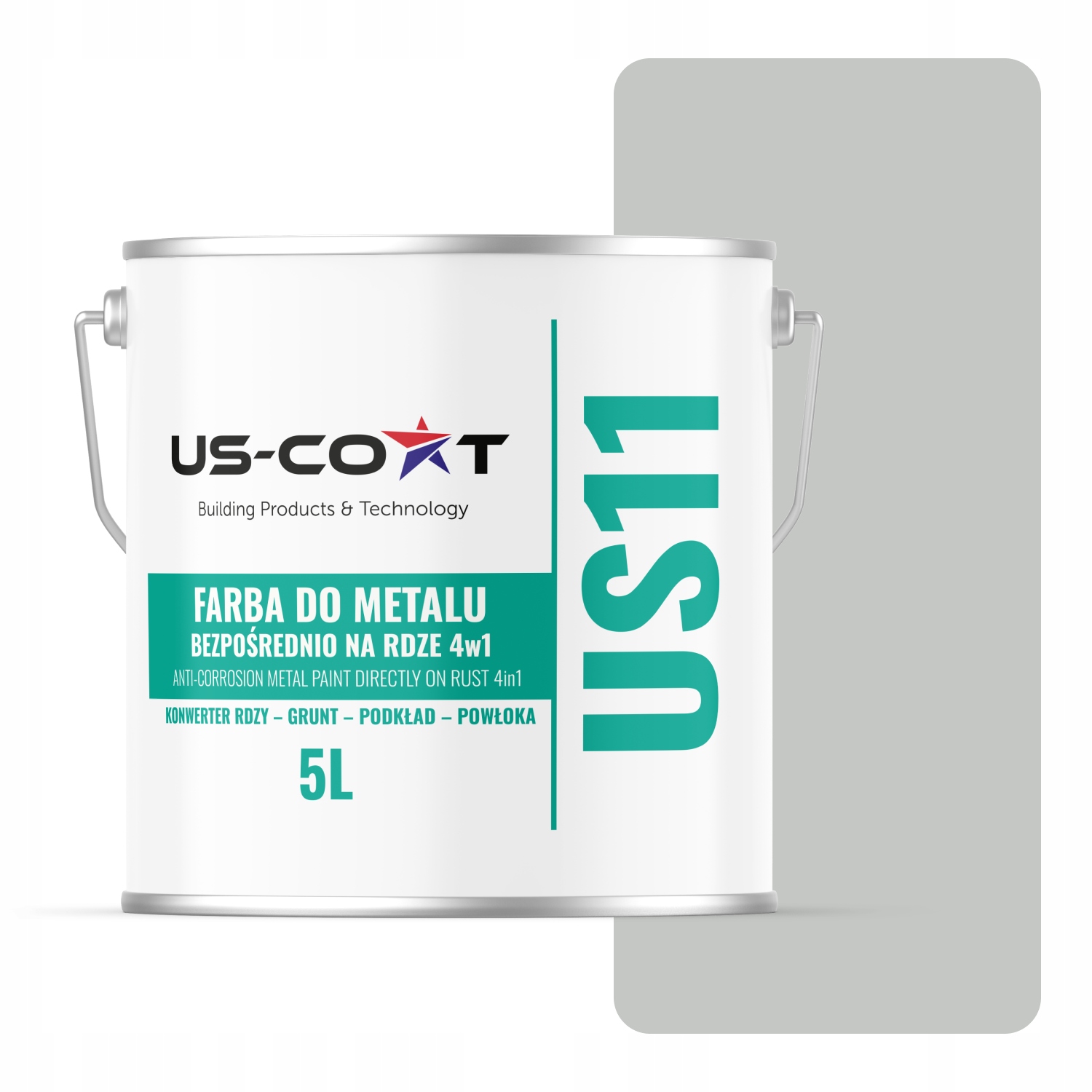 Farba Na Kov Na Hrdzu Plech Pozinkovaná 4v1 Šedá Svetlá RAL7035 Polomat 5L