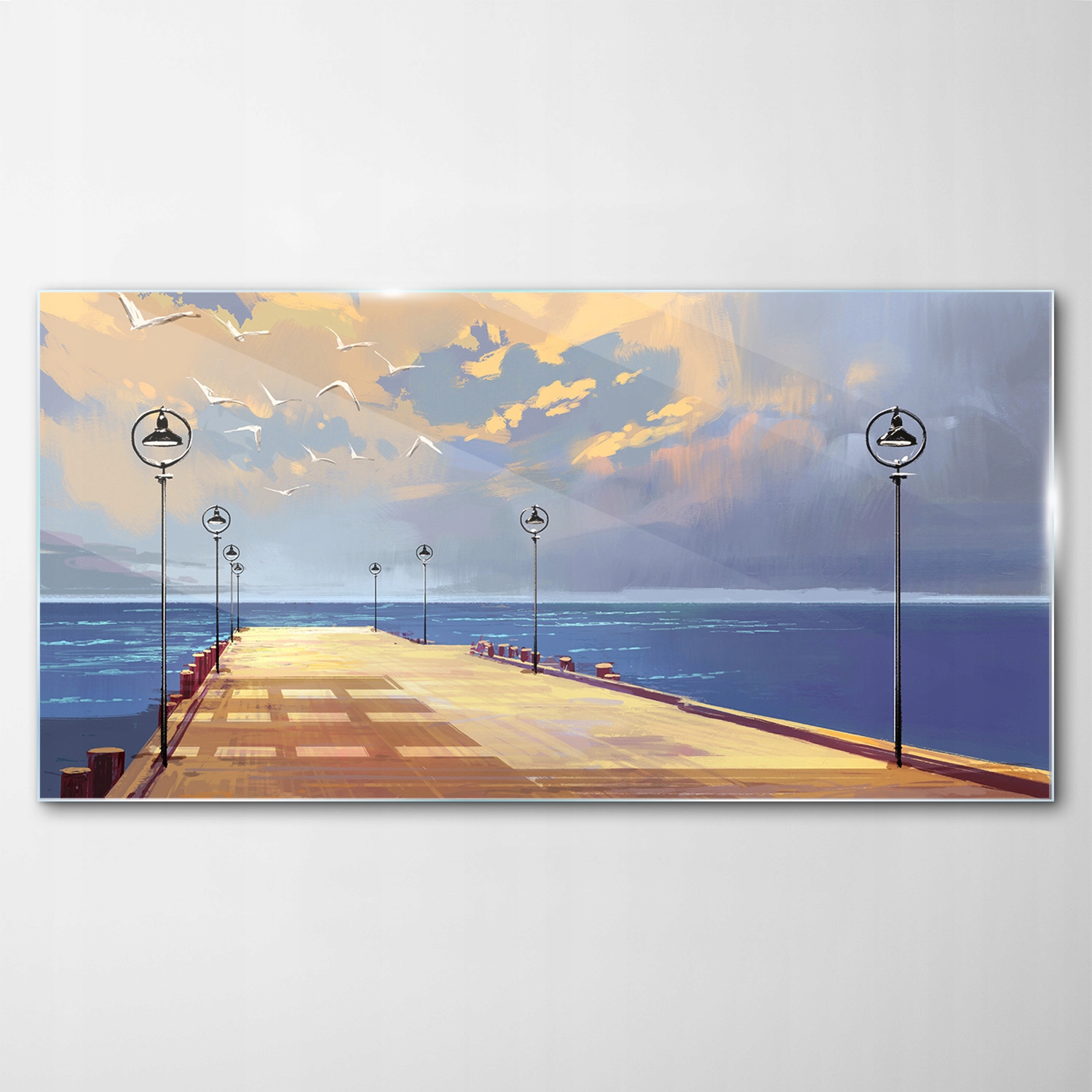 

Hartowany Obraz Szklany Most Morze Niebo 140x70