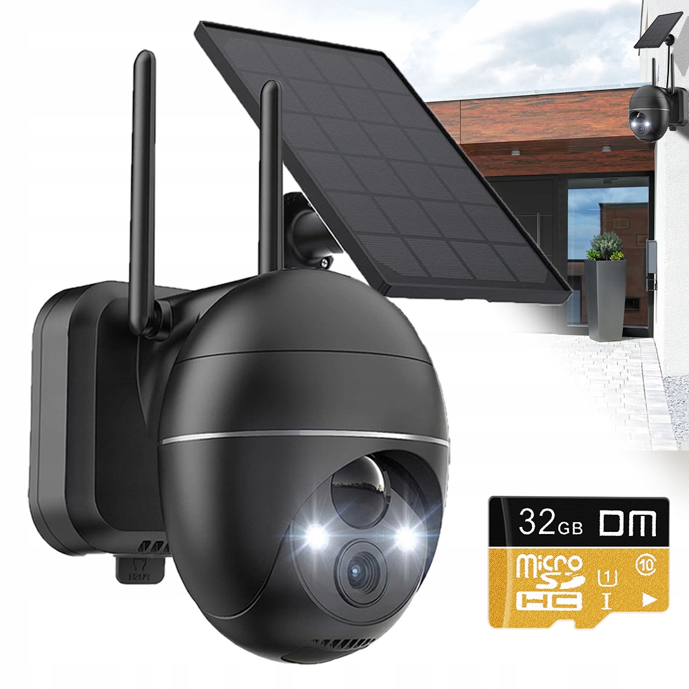 Solární Wifi Kamera 3MPX Baterie Venkovní Otočná Ip Bezdrátová Alarm