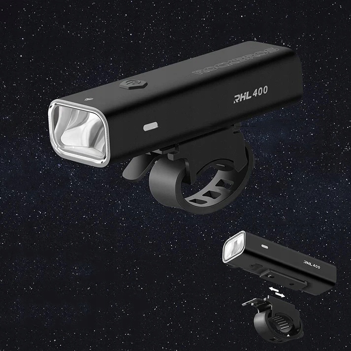 Lampka rowerowa przednia USB-C 4 tryby 2000 mAh 8h IPX6 ROCKBROS RHL400 lm Zawartość zestawu lampka