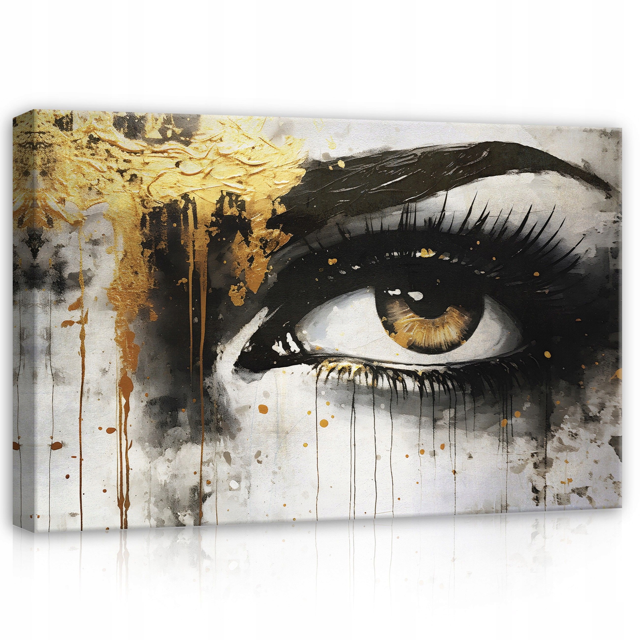 Obraz 120x80 Oko pohled duše zlato slzy emoce drama abstrakce