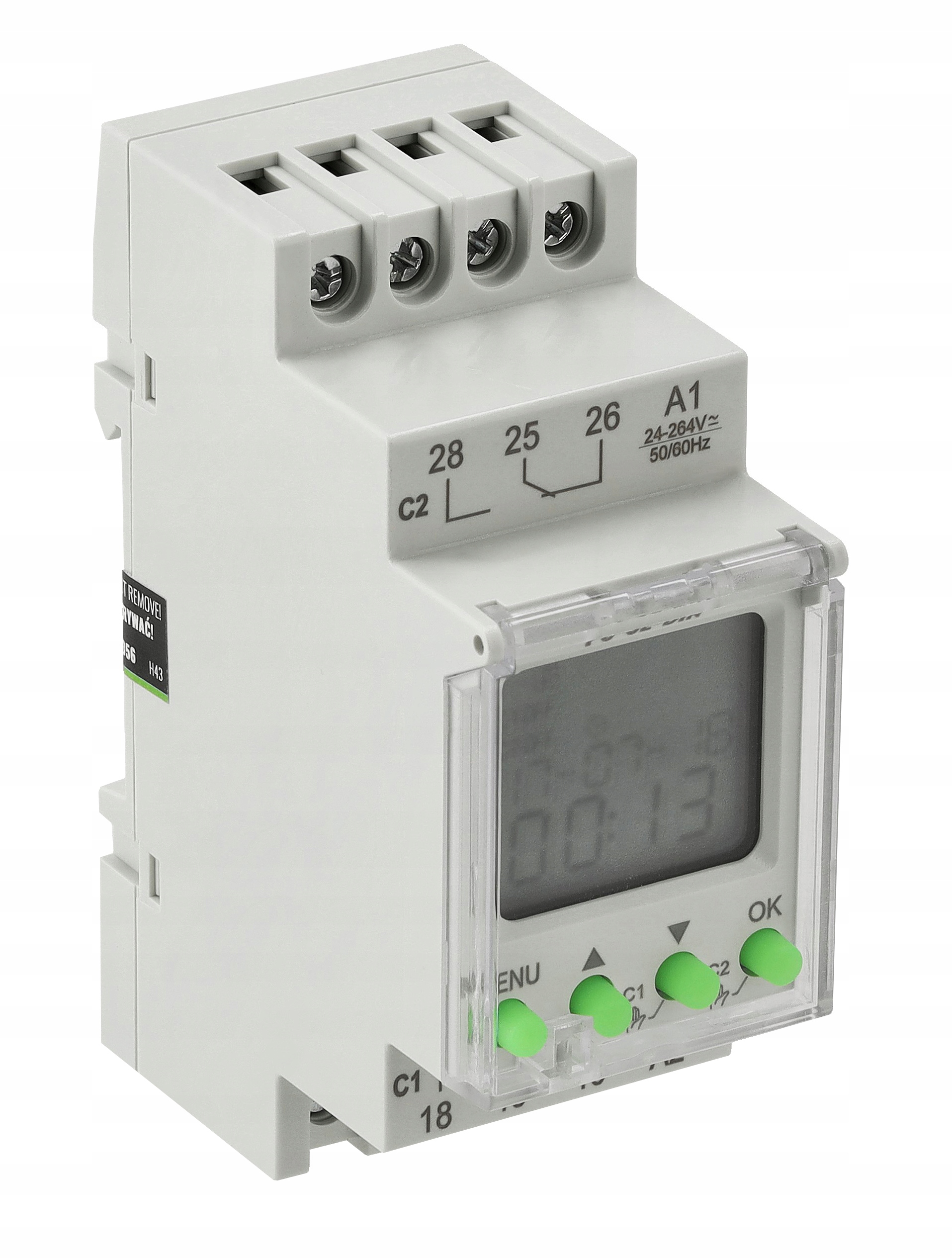 Elektroniczny Programator Astronomiczny 3600W 16A 230V AC 16 Programów DIN Kod producenta M20356