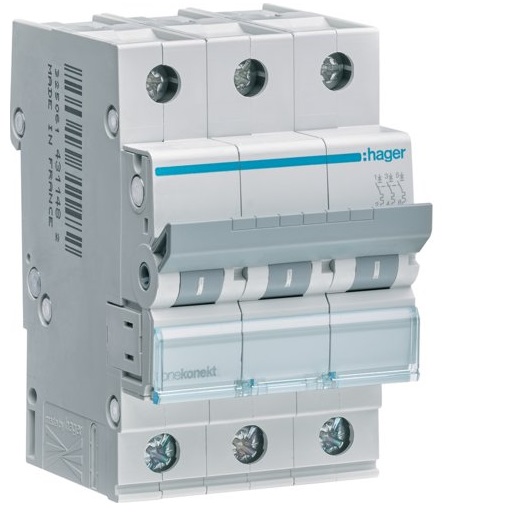 

Hager wyłącznik instalacyjny 3P C 20A MCN320E