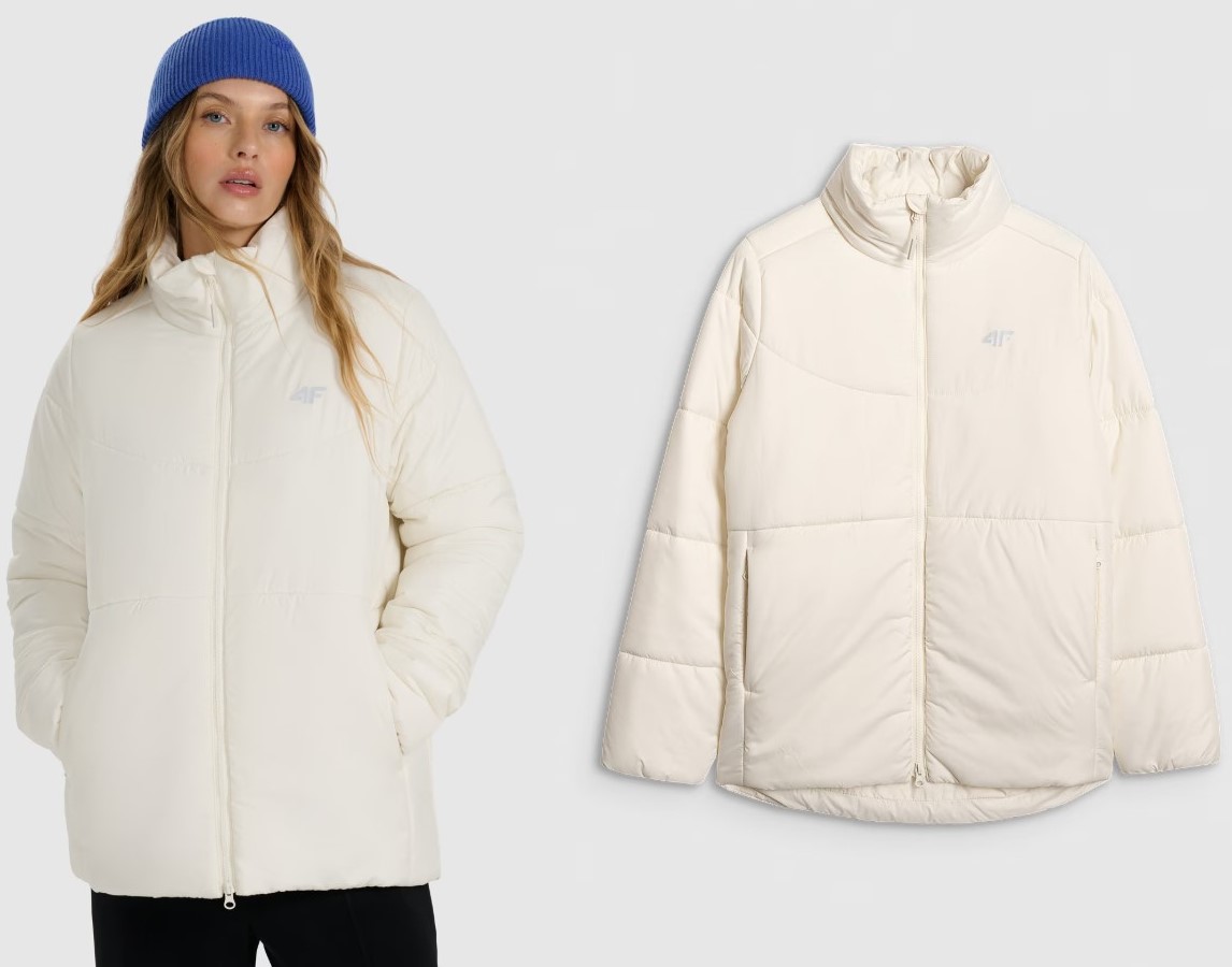 4F Dlouhá dámská Zimní Bunda Péřová teplá TDJAF583 > S