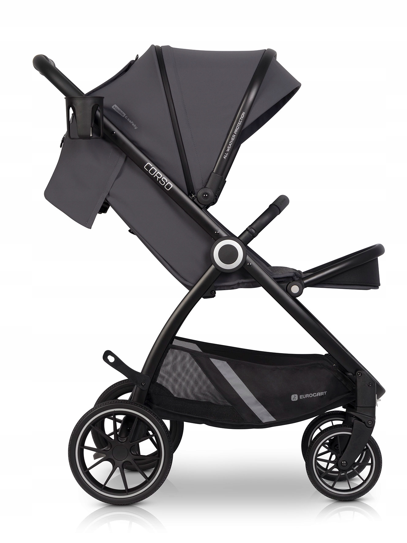 LEKKI WÓZEK SPACEROWY CORSO DO 26,5KG + DODATKI Stelaż Aluminiowy