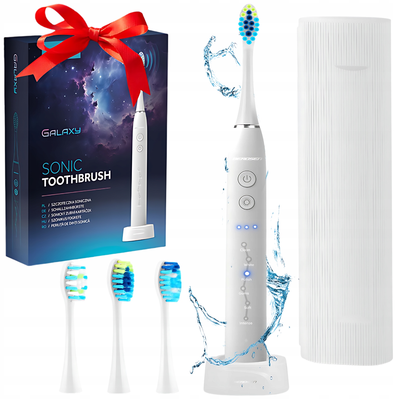 Elektryczna Szczoteczka Soniczna Do Zębów Soniczna Zestaw Etui 3 Końcówki