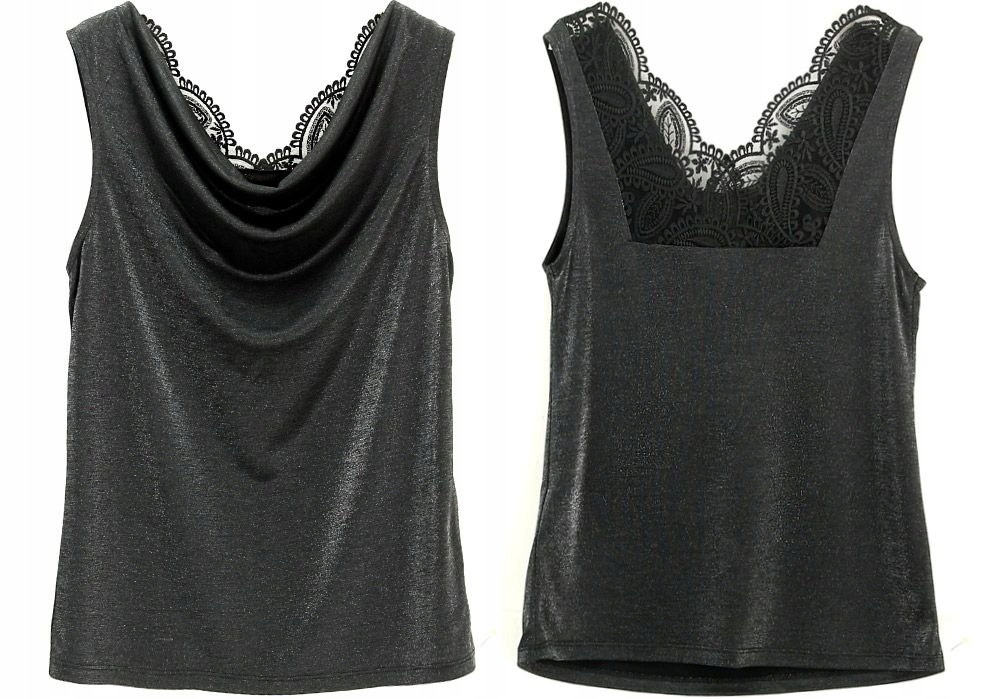 

Bluzka z koronką i lejącym dekoltem S 36