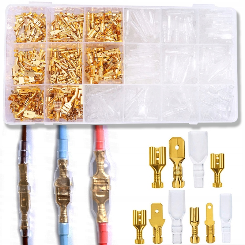 Zestaw Konektorów Samochodowych 450 Szt Konektory Złączki Wsówki