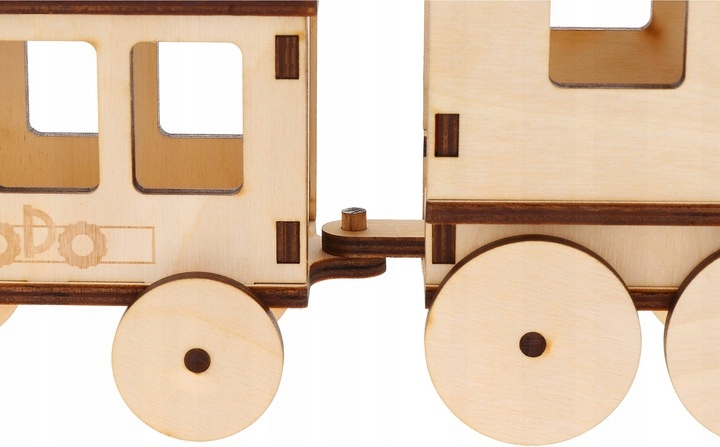 DUŻY DREWNIANY Pociąg Ciuchcia + Wagonik ZABAWY V3 Kod producenta 000