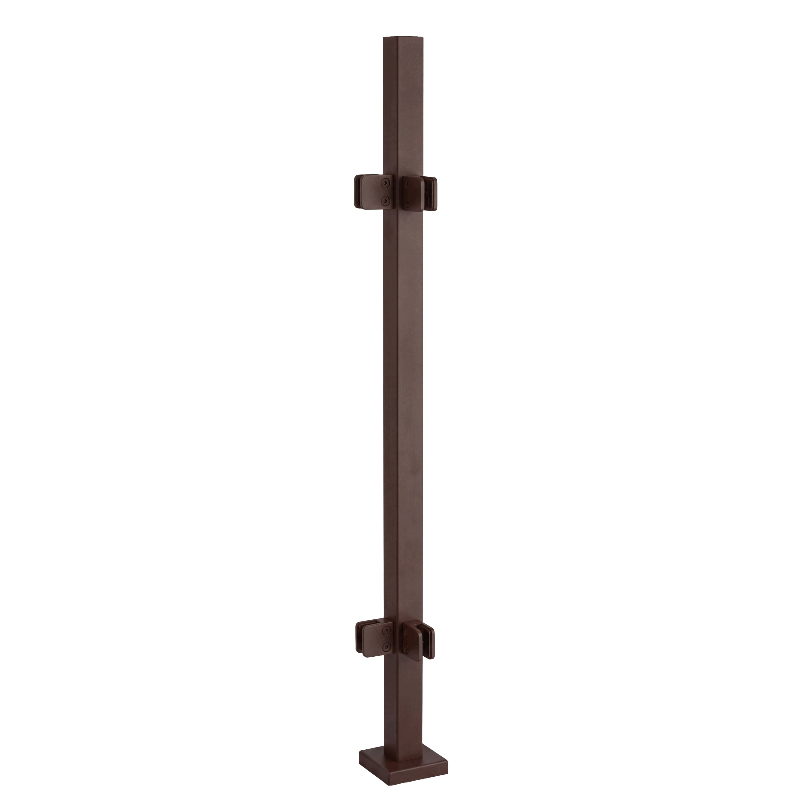 Rohový stĺpik 100 cm na sklenené zábradlie 40x40 Bronzový 4 úchytky Loft