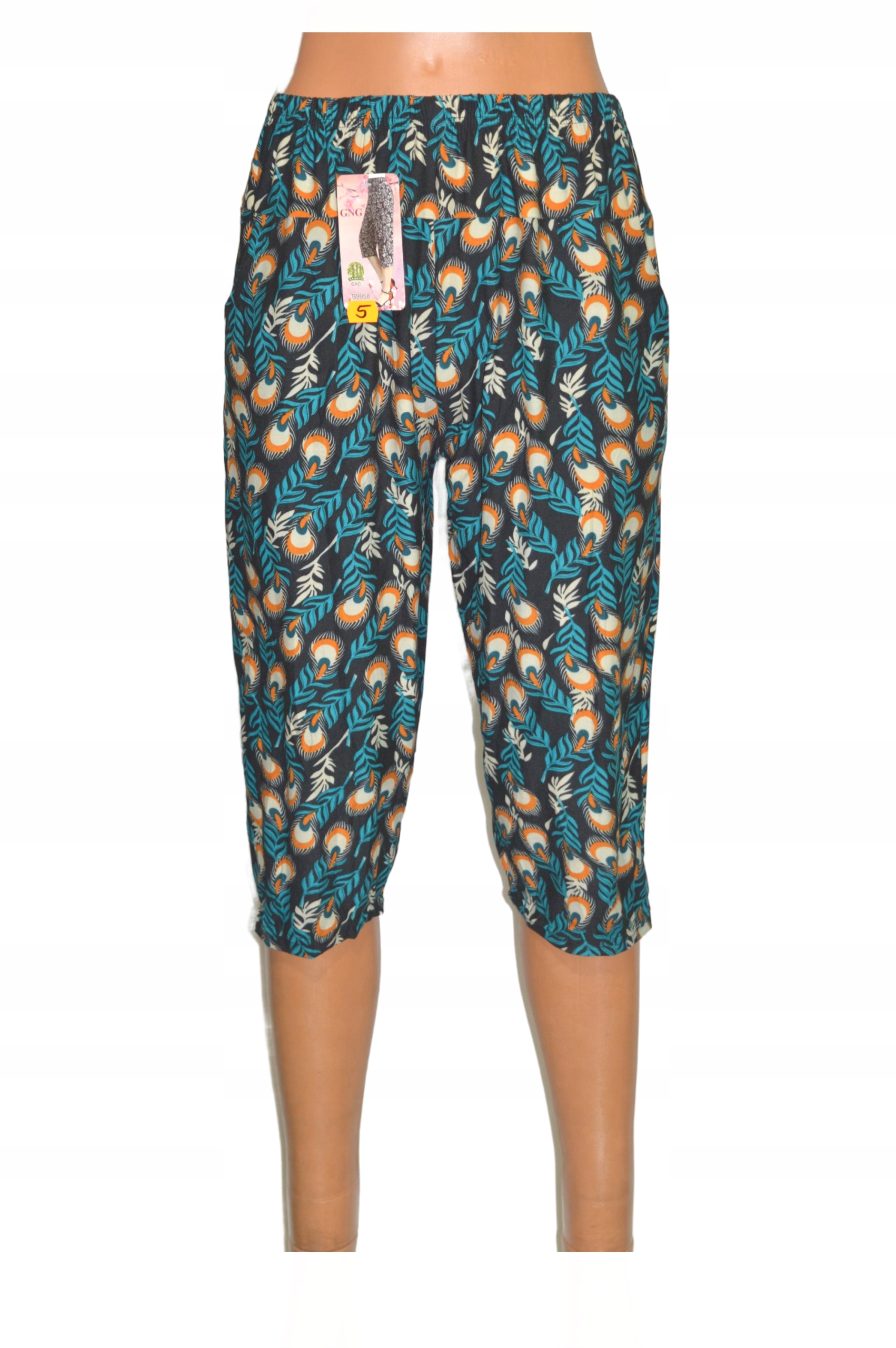 rybaczki alladynki haremki 4XL/6XL luźne DUŻE spodnie 3/4 na lato 15310