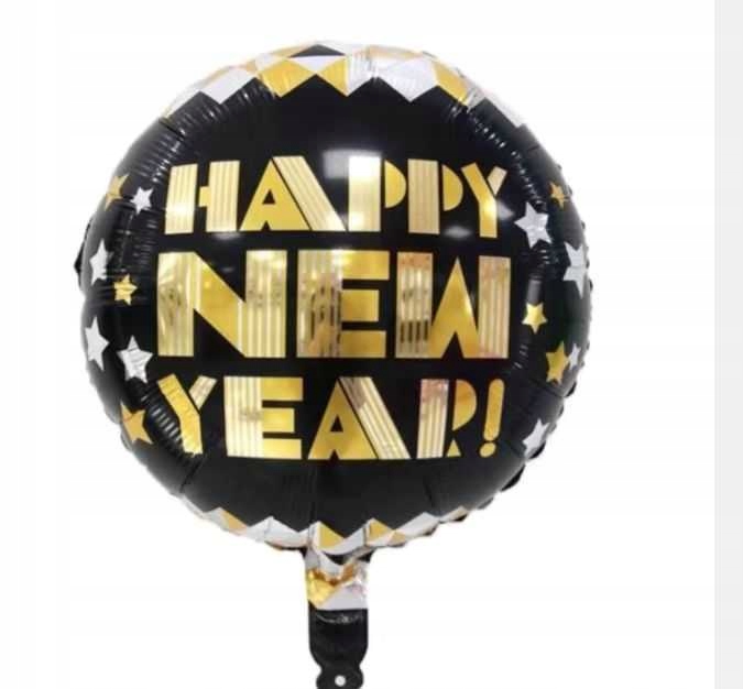 Balon Foliowy Okrągły Happy New Year Nowy Rok Sylwester