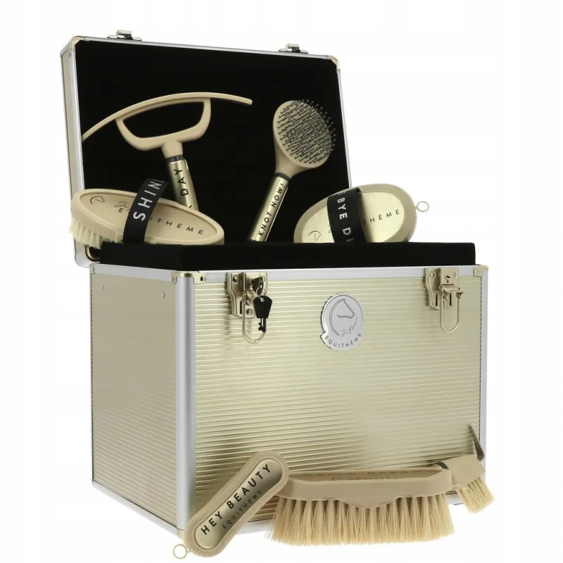 K Skrzynka na akcesoria jeździeckie aluminium Equitheme Je T Aime złoty