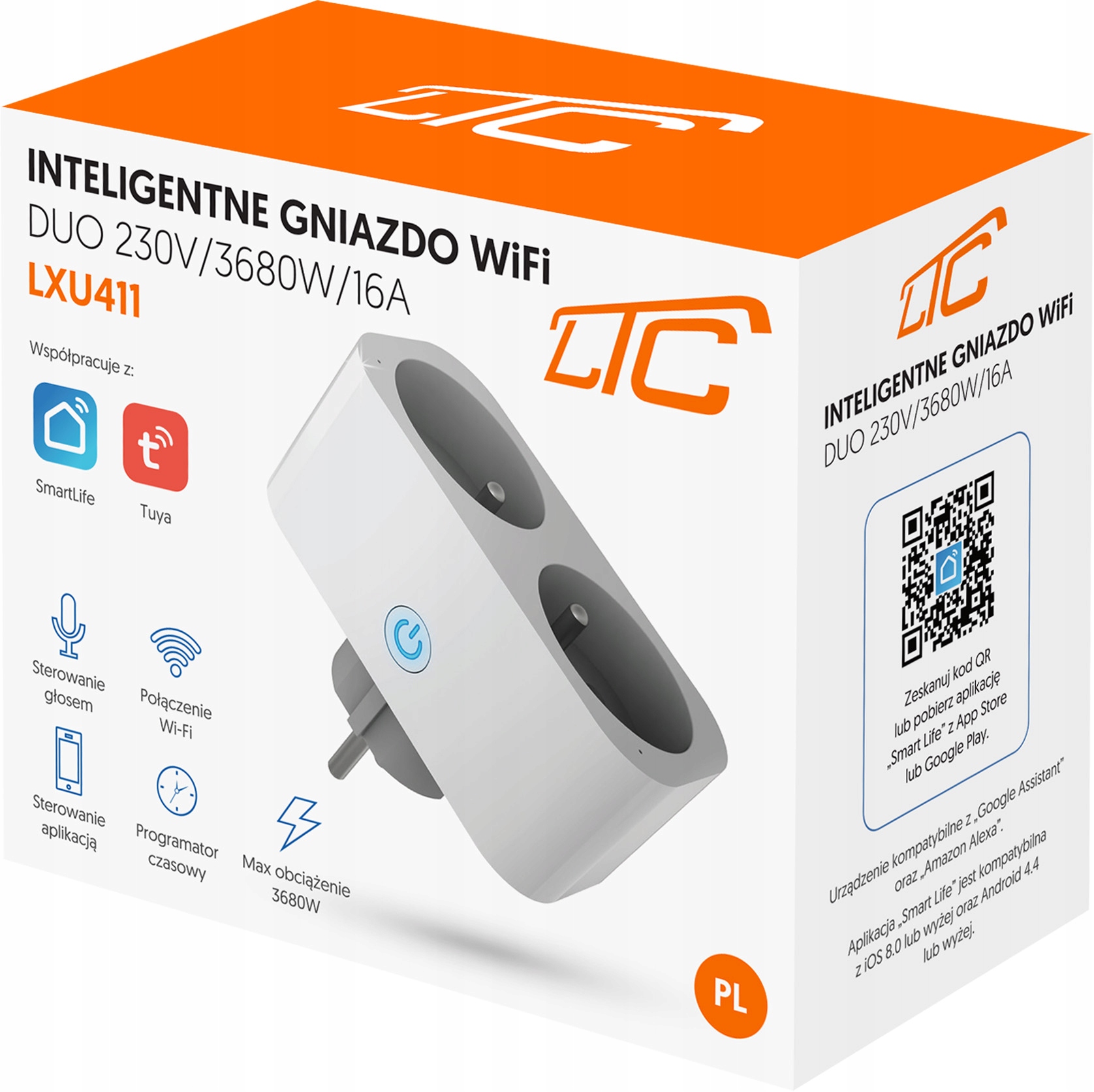 PODWÓJNE GNIAZDKO WiFi INTELIGENTNE SMART TUYA / WATOMIERZ / PROGRAMATOR EAN (GTIN) 5902270783438