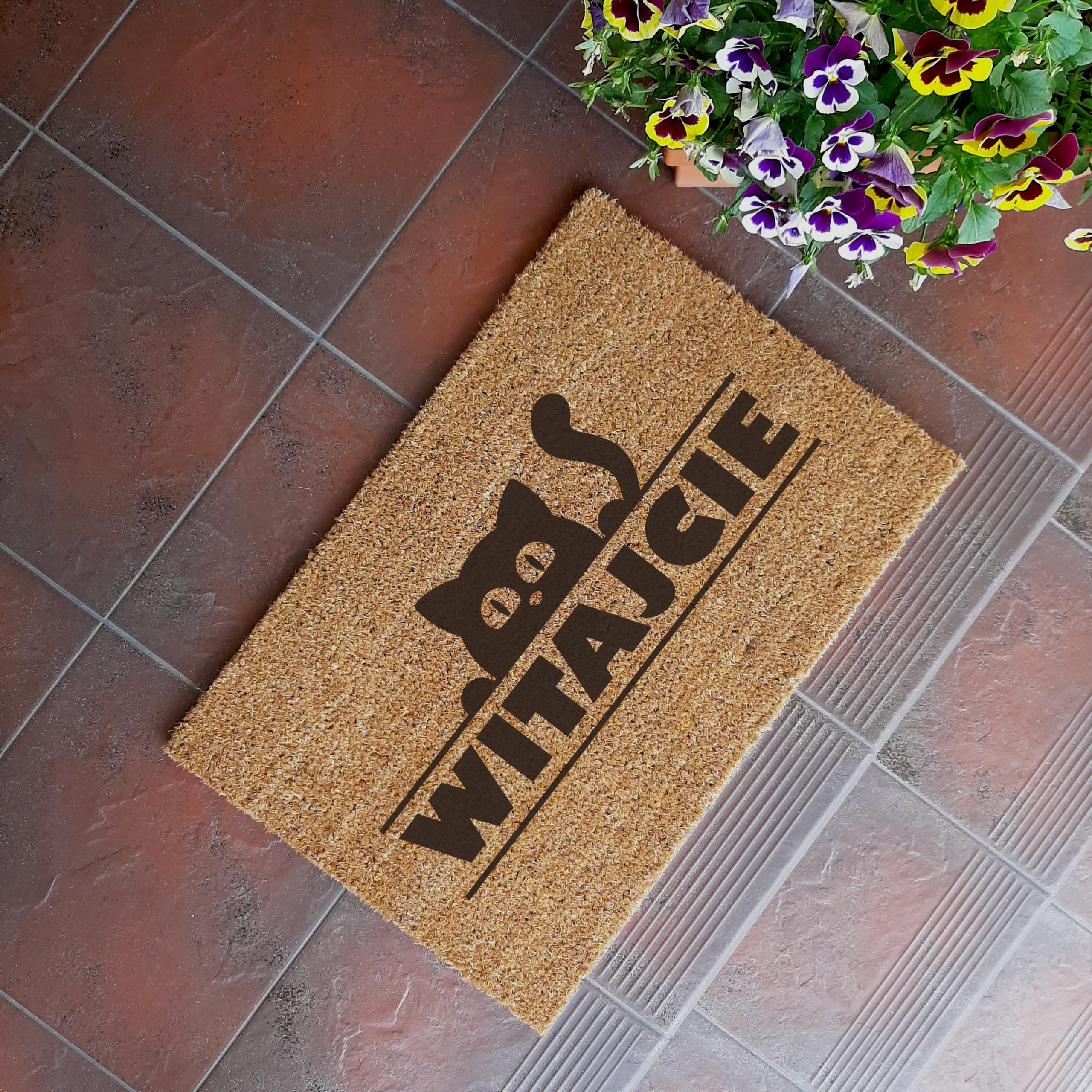 WYCIERACZKA wejściowa DO BUTÓW KOT Z KOTEM napis Marka inna