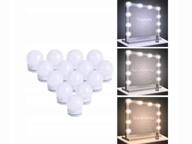 LAMPKI LED NA LUSTRO DO TOALETKI 14 SZTUK LAMPEK Zasilanie sieciowe