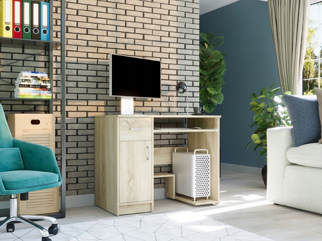 BIURKO KOMPUTEROWE 90CM STOLIK LAPTOP SONOMA N-10